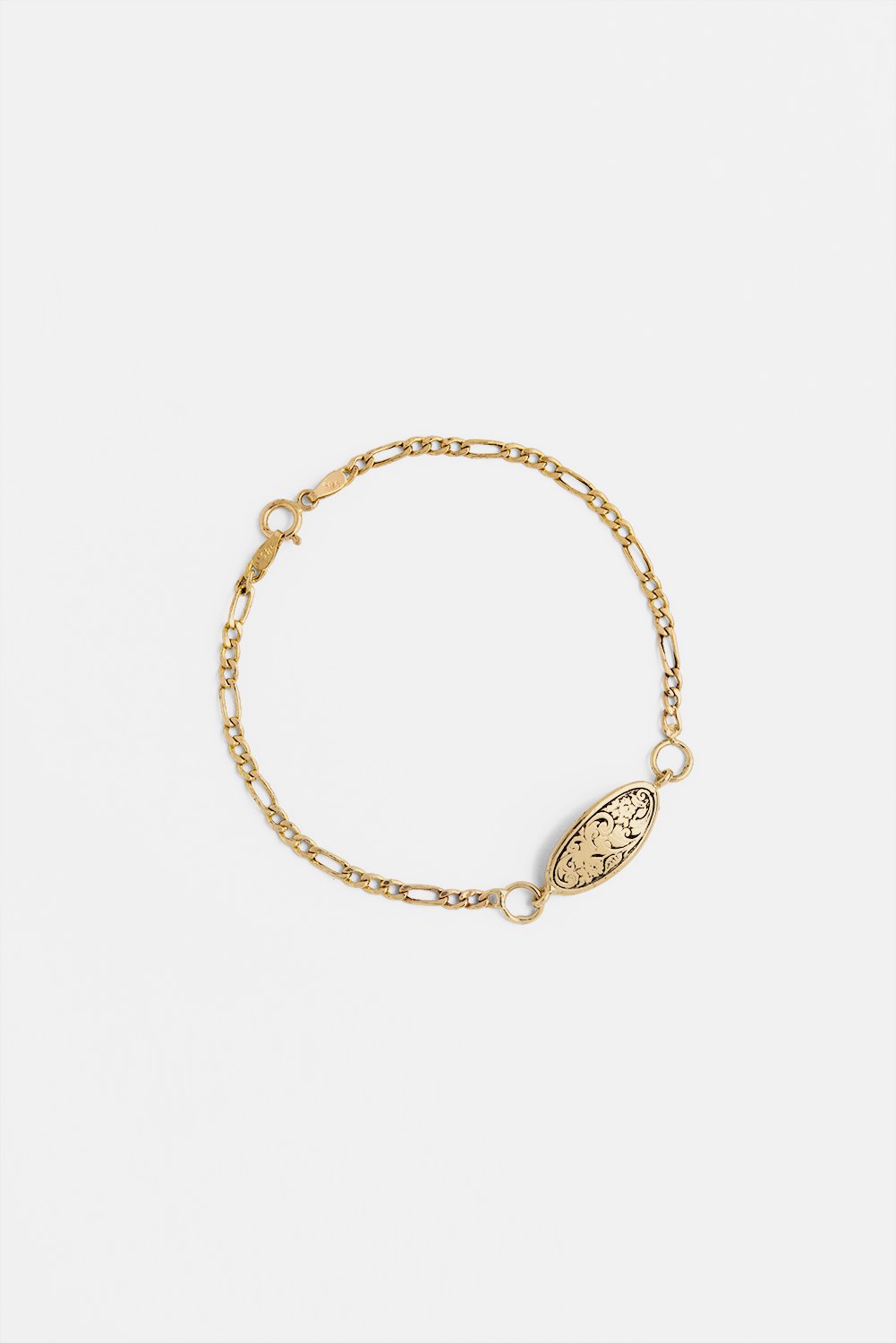 Oval Plate Gold Bracelet - Zur Alon