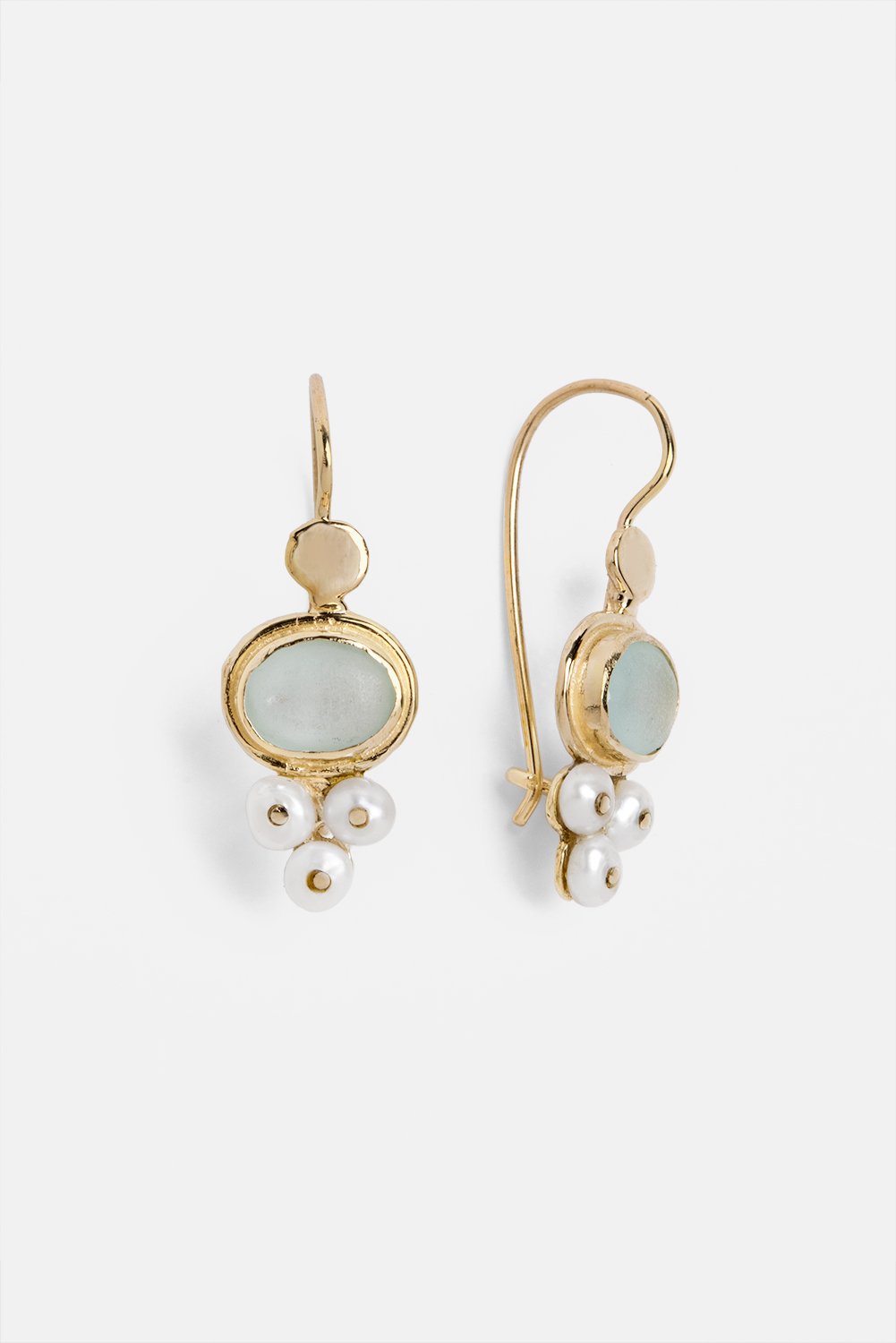 Stone Cluster Gold Earrings - Zur Alon